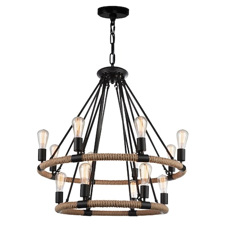 Cwi Lighting Ganges 14 Light Up Chandelier With Black Finish 9671P33-14-101